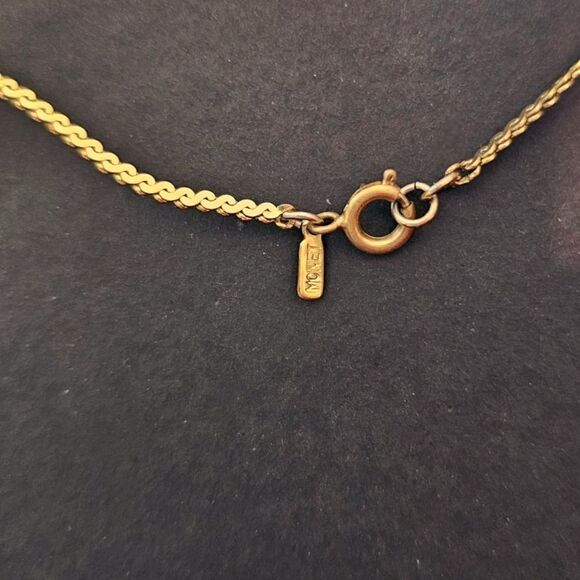 Monet Vintage 1940s Triple Gold-plated Serpentine Chain Necklace - Picture 13 of 14